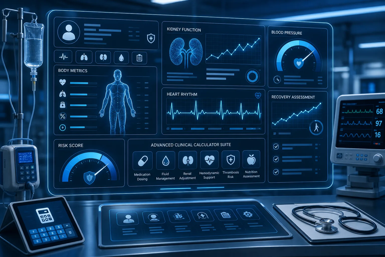 แดชบอร์ดเครื่องคำนวณทางคลินิก MediCalc Pro